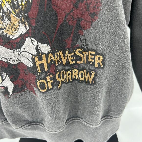 METALLICA Harvester of Sorrow Tour Sweatshirt ~Gray Crewneck/Pullover ~ Sz S/M - Picture 3 of 11